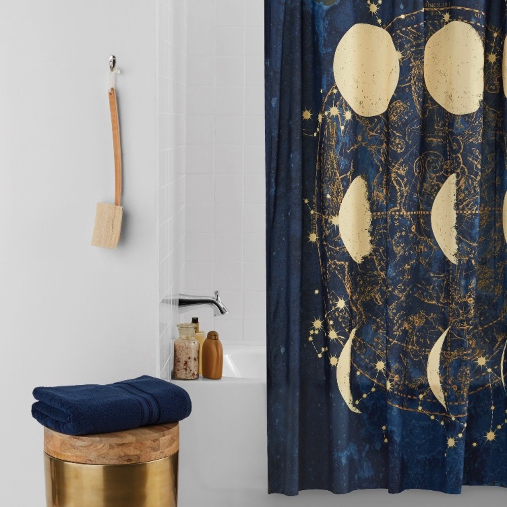 SOLD ON M / Celestial Moon Phase Shower Curtain
